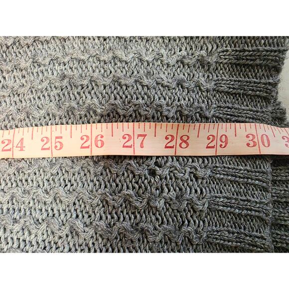 Milano Sweater Cardigan Faux Fur Collar Women's Size M Gray Wool Blend - Picture 4 of 8